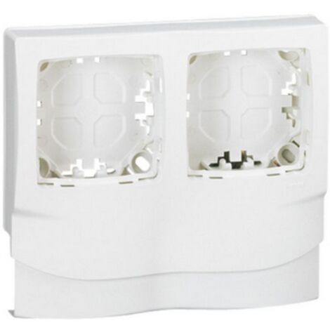 Cadre Appareillage saillie 2 postes pose le long des moulures DLPlus épaisseur 12,5mm blanc (031414)
