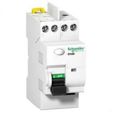 Schneider – Interrupteur différentiel 2P 25A 30mA A9N21520 – Sensibilité 30 mA – Montage rail DIN 35 mm – Protection circuits électriques - itg40