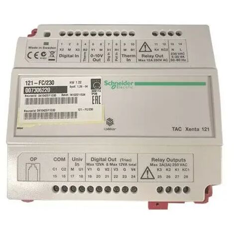 Schneider – Régulateur pour ventilo-convecteur 2/4 tubes – XENTA121FC230VC – Tension 230VAC – Pour pompe à chaleur