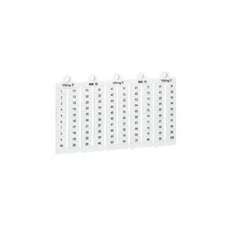 Legrand 039521 - Plaque repères bloc jonction Viking 3 - lect horiz - pas 6 - chiffres 101 à 200