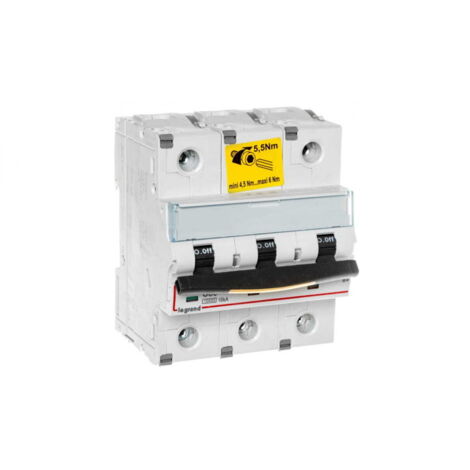 Legrand 409280 Disjoncteur dx≥ 10000 - vis/vis - 80A 3P 400V 16kA courbe C - départ - Peigne hx≥ trad 3p