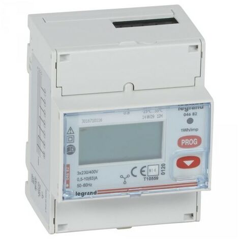 Legrand – Compteur d'énergie triphasé 4682 – Raccordement direct 63A – Modules 4 – Suivi précis consommation électrique - emDX3