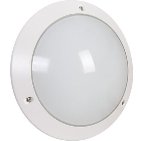 Hublot rond 53W – Plafonnier en polycarbonate – Diffuseur verre émaillé – IP54 pour intérieur et extérieur – Douille E27 – Sarlam (1/6)