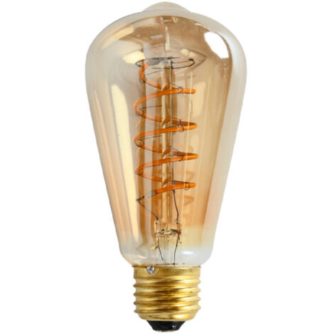 Opjet 0011805 Ampoule décorative LED E27 5W 220/240lm - filament twist - rétro Edison Ø64x140mm (1/4)
