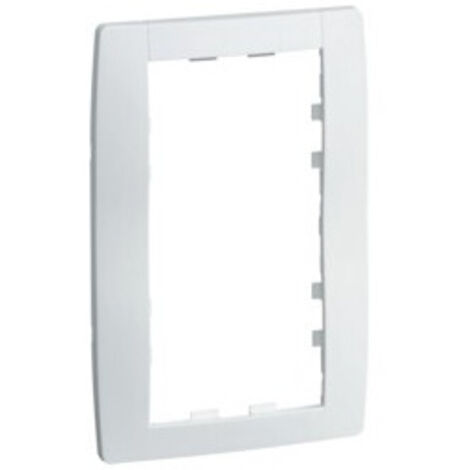 Plaque Verticale Hager Kallysta 2 Postes - Entraxe 57mm - Blanc Neve - Pour Anciennes Boîtes