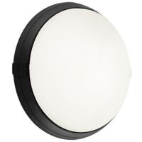 Sarlam 500276 Hublot fonctionnel Super 400 en verre trempé - E27 - 70W - Fonction On/Off - Rond - Noir - Non dimmable