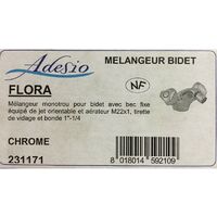 Adesio 231171 - Mélangeur monotrou bidet - bec fixe