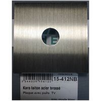 Mod Elec 15-412NB - Façade Karo Laiton Acier Brossé - Puit TV