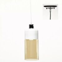 Simla LSD011.1 - Lampe Suspendue Ø13x120cm - Métal/Verre - Blanc/Champagne