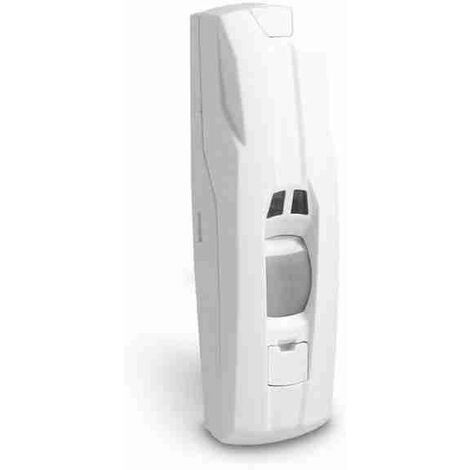 Rivelatore doppia tecnologia NG-TRX con lente a protezione verticale da esterno IP55, portata 8 m