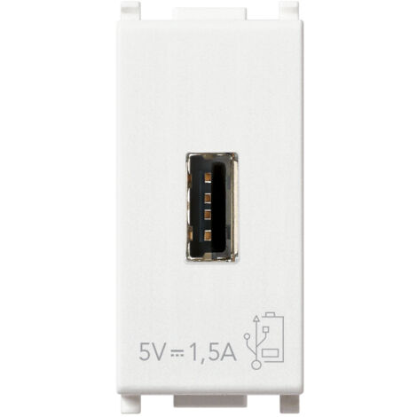 Unità Alimentazione USB 5V1,5A 1M Bianco Serie Plana VIMAR 14292