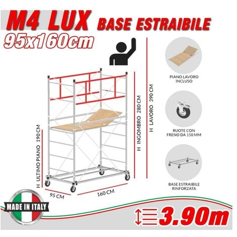 Trabattello FULL base 160x80 cm altezza mt. 6,70