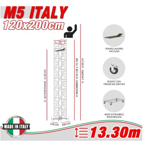 Trabattello M5 ITALY Altezza lavoro 13,30 metri