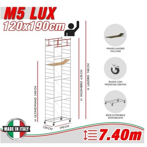 Trabattello M5 LUX Altezza lavoro 7,40 metri