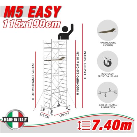 Trabattello M5 EASY Altezza lavoro 7,40 metri