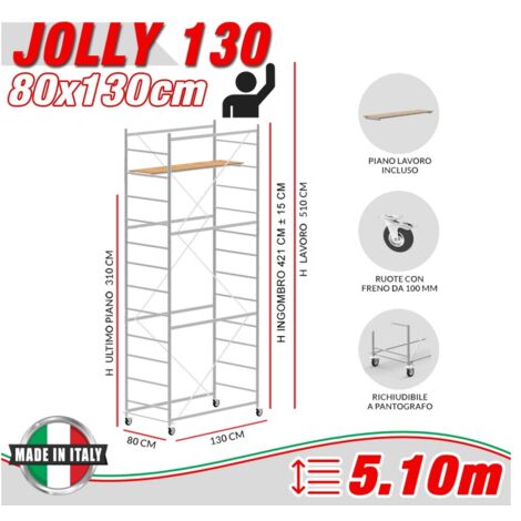 Trabattello JOLLY 130 Altezza lavoro 5,10 metri