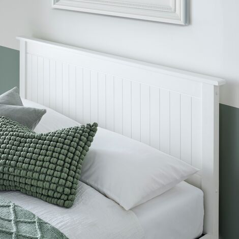 Dawson White Wooden Ottoman Storage Bed Double