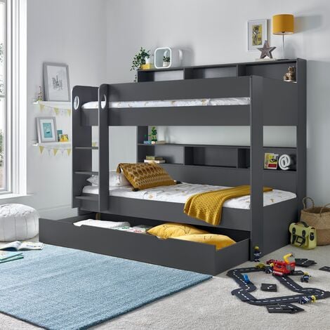 Oliver Onyx Grey Storage Bunk Bed Without Drawer