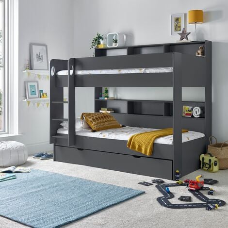 Oliver Onyx Grey Storage Bunk Bed Without Drawer