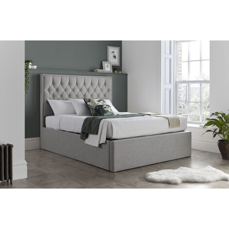 Wilson Fabric Ottoman Grey King Size