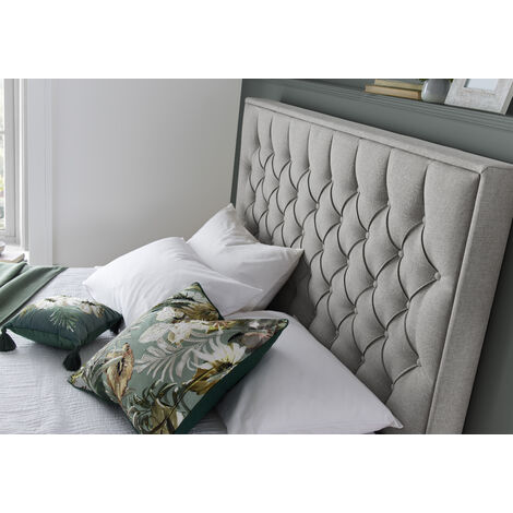 Wilson Fabric Ottoman Grey King Size