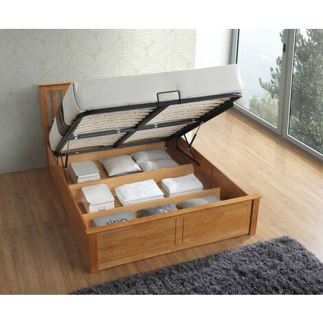 Malmo Wooden Ottoman Oak Double