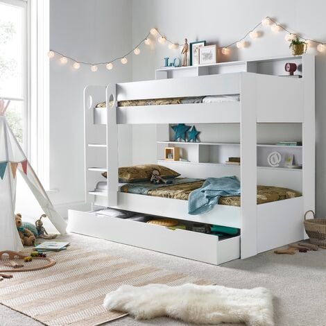 Oliver White Storage Bunk Bed Without Drawer