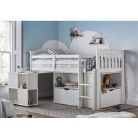 Milo Sleep Station Desk Storage Kids Bed White