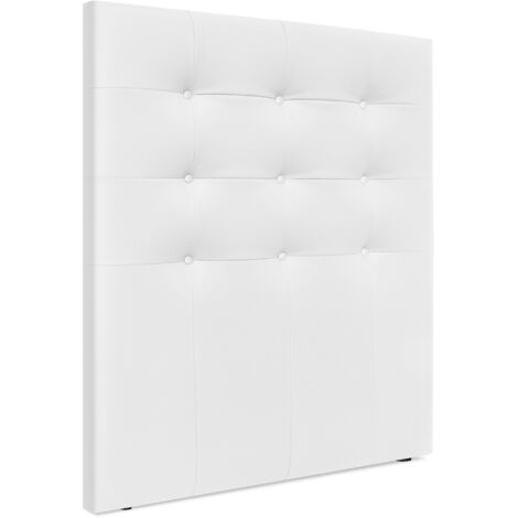 DHOME Cabecero, Cabezales de Cama Capitoné hasta el Suelo. Cabezal tapizado ACUALINE (Polipiel Blanco, 95cm (Camas 70/80/90))