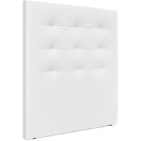 DHOME Cabecero, Cabezales de Cama Capitoné hasta el Suelo. Cabezal tapizado ACUALINE (Polipiel Blanco, 95cm (Camas 70/80/90))