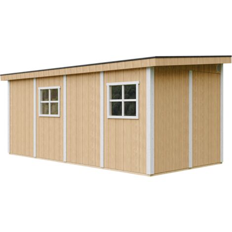 Gartenhaus Premium Qualität 11,47 m² - H231x248x530 cm - Aufbau von LP Smartside Panels – Ohne Boden und Seitenwand – Timbela M940B-HARVEST HONEY