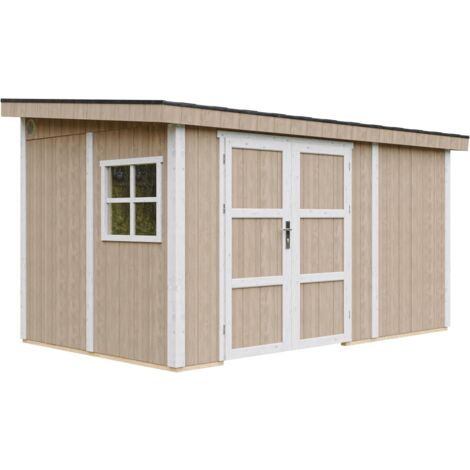 Gartenhaus Premium Qualität 8,68 m² - H231x248x412 cm - Aufbau von LP Smartside Panels – Ohne Boden und Seitenwand – Timbela M939B-TERRA BROWN