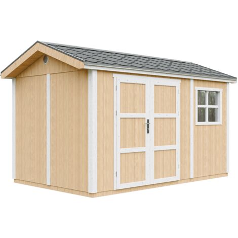 Gartenhaus Premium Qualität 8,68 m² - H252x250x412 cm - Aufbau von LP Smartside Panels – mit Boden und Bitumenfliesen – Timbela M914A-HARVEST HONEY