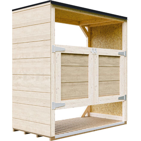Mülltonnenbox 2er 240L Aus Wetterfest LP Smartside Holz, Mülltonnenverkleidung mit Türen, Garten Mülltonnenbox, Moderne garten box Außen – Timbela M980A