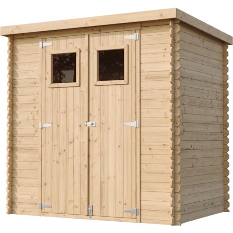 TIMBELA M311 Holzhaus Gartenhaus - Gartenschuppen Holz B204xL142xH200 cm/ 2,22 m2 Lagerschuppen für Garten - Fahrrad Schuppen - Wasserfestes Dach
