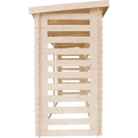 Holz Brennholzregal – 6,7 m3  – B112xL458xH199 cm - Kaminholzregal aussen - Holzhalter für Garten – Fahrrad- Container / Schuppen - TIMBELA M203