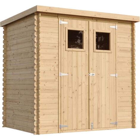 TIMBELA M311+M311G Holzhaus Gartenhaus - Gartenschuppen Holz mit Boden Imprägnierte B204xL142xH200 cm/ 2,22 m2 Lagerschuppen für Garten - Fahrrad Schuppen - Wasserfestes Dach