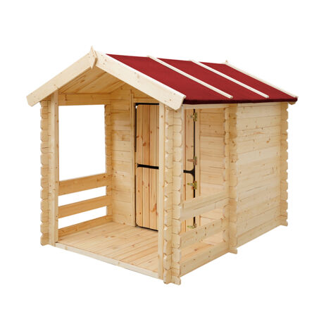 Timbela Kinderspielhaus aus Holz Spielhaus im Freien für Kinder