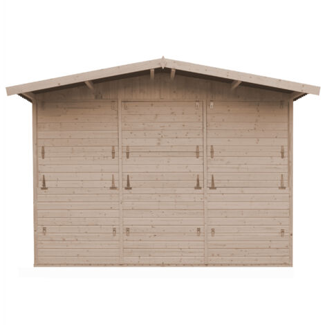 Holz Gartenhaus, Marktbude Holz, Verkaufsstand Holzhaus mit Theke, DREI FENSTER, H232x336x263 cm/6 m2, große multifunktionale Garten-Bar, Verkaufshütte aus Holz - TIMBELA M150A