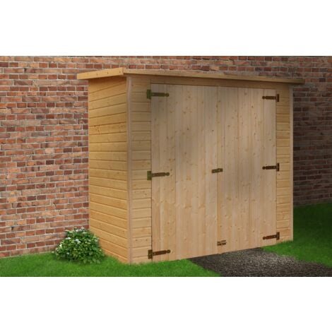 TIMBELA Gartenhaus Holz H194x123x223 cm/2.1 m² - Geräteschuppen Holz ohne Boden, Gartenhütte Holz, Fahrrad Schuppen, Gerätehaus - Wasserfestes Dach TIMBELA M348