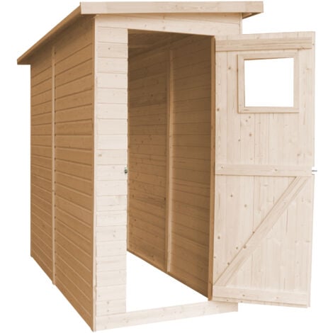 TIMBELA Gartenhaus Holz H203x123x223 cm/2.1 m² - Geräteschuppen Holz ohne Boden, Gartenhütte Holz, Fahrrad Schuppen, Gerätehaus - Wasserfestes Dach M348A