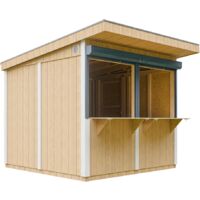 Premium-Außenkiosk - 5,9m² - H240x248x305 cm - Fertig Gartentor, Verkaufsstand, Marktstand, mobiler Bar-Kiosk - LP Smartside Paneelbauweise - Timbela M950-HARVEST HONEY