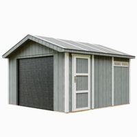 Garage PREMIUM QUALITÄT 13 m²- L378xB412 cm- Garage für Motorräder, Fahrräder, Gartengeräte - Konstruktion aus LP Smartside-Panels - Gartenhaus Timbela M990B-CAVERN STEEL