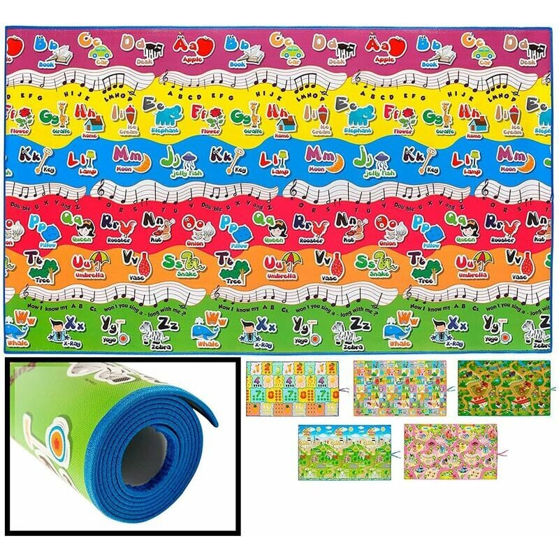 Alfombra Infantil Educaplay abecedario 120x200cm para bebes acolchado y resistente lucahome