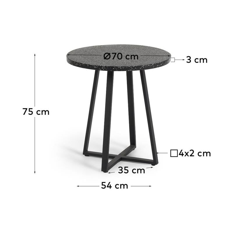 Tavolo per bambini rotondo Dilcia legno massiccio caucciù Ø 55 cm