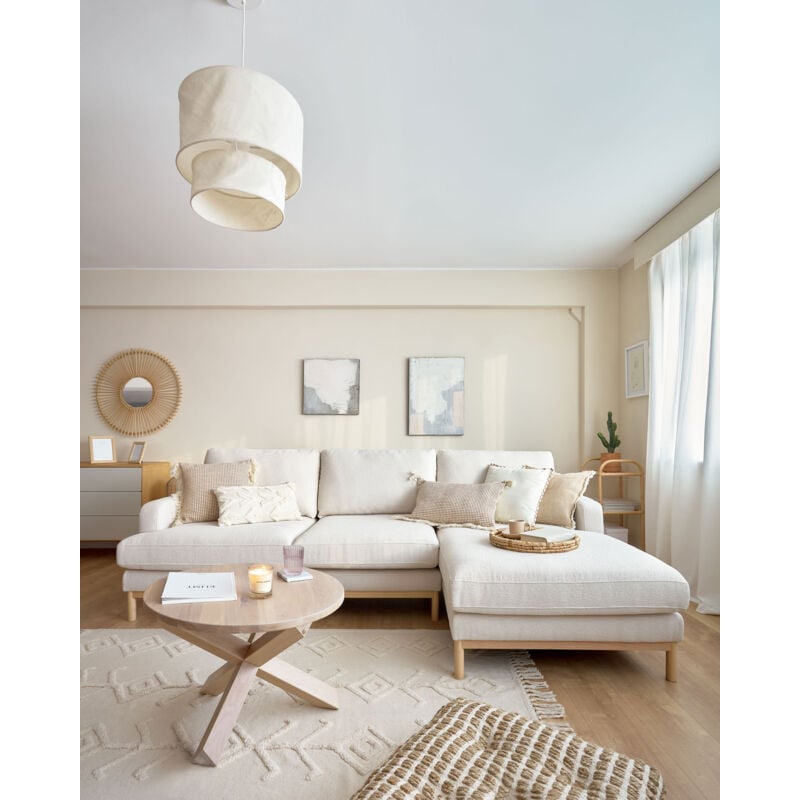 Kave Home - Paralume da lampada da soffitto Mariela in lino finitura beige  Ø 40 cm