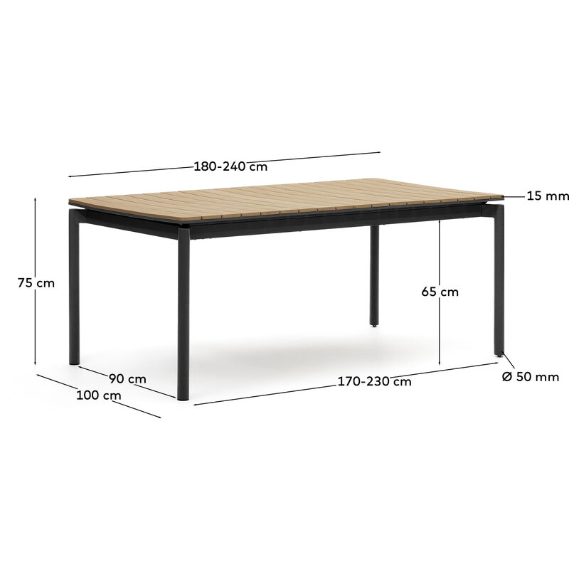 Tavolo allungabile Canyelles nero J0200005MM46 KAVE HOME