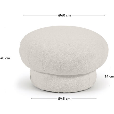 Pouf Rotondo Ecopelle Bianco 60