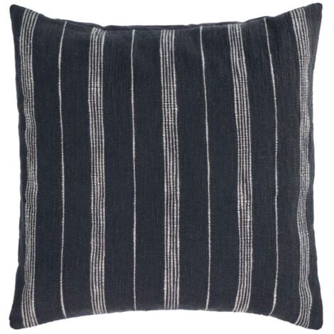 Kave Home - Fodera cuscino Adalgisa in cotone a righe bianche e nere 45 x 45  cm
