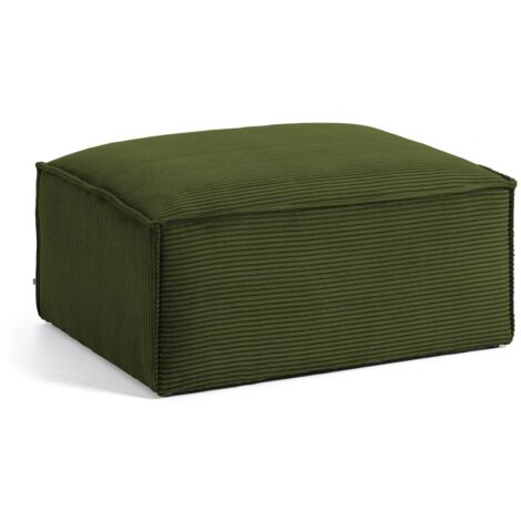 Cuscino Blok in velluto a coste spesso verde 50 x 60 cm